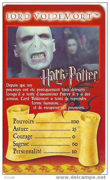 CARTE SUPER TOP TRUMP LORD VOLDEMORE Provenant Du Film En DVD - Harry Potter