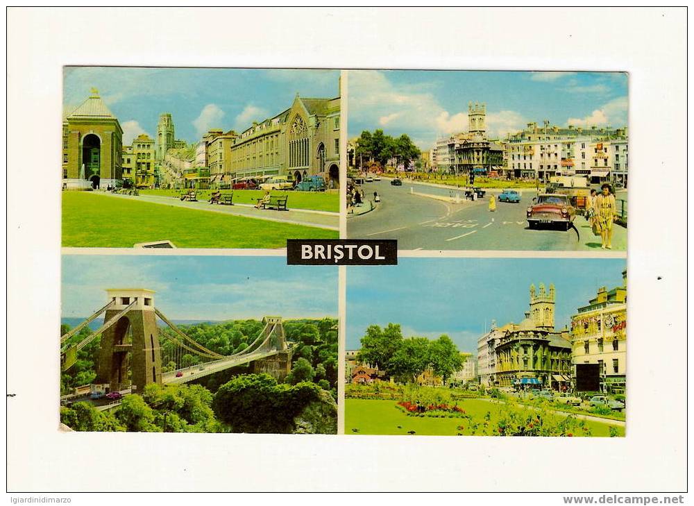 BRISTOL (GB) - Cartolina A Colori Con 4 Vedute - ANIMATA/AUTO - Viaggiata - In Buone Condizioni - DC0353.. - Bristol