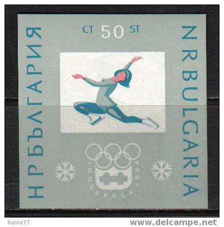 E273 - BULGARIA , FOGLIETTO N. 12  ***  Pattinaggio - Winter 1964: Innsbruck