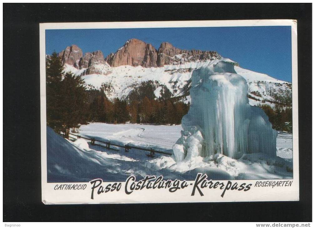 ITALIA Postcard DOLOMITI DOLOMITEN PASSO COSTALUNGA KARERPASS IL CATINACCIO ROSENGARTEN - Alpinismo