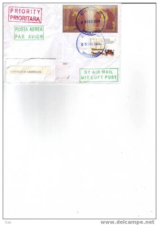 BRASILE 2004 - Lettera  Per La Lituania - Battesimo Giovanni Battista - Storia Postale