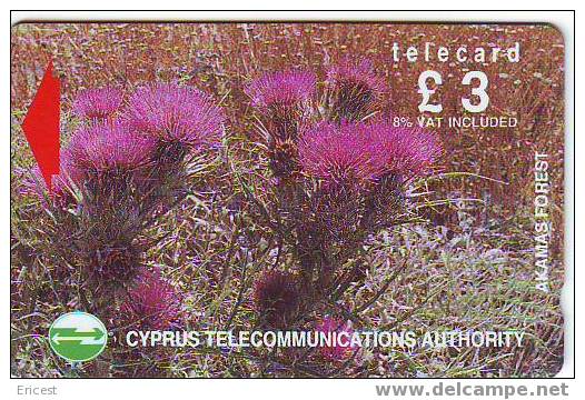 CHYPRE TELECARD 3 PHOTO DE FLEURS N° 20CYPA534022 B  ETAT COURANT - Chypre