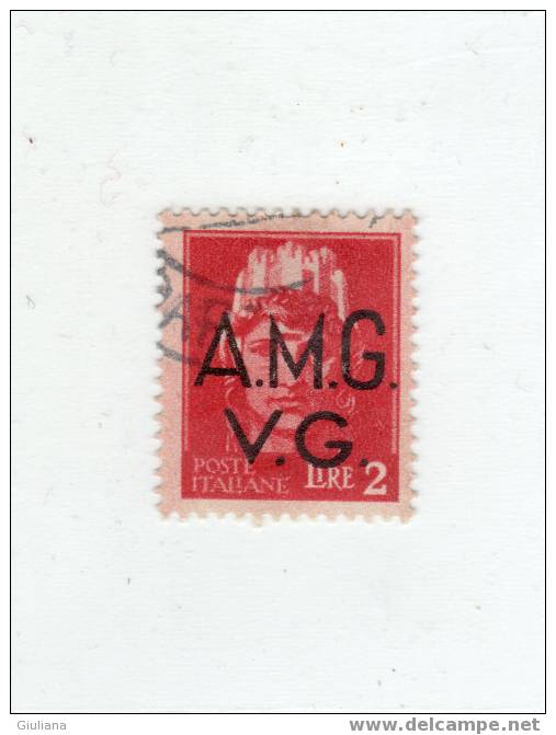 Italia .- Trieste (AMG VG) - N. 9 Used (Sassone) 1945-47  2l.  Carminio - Gebraucht