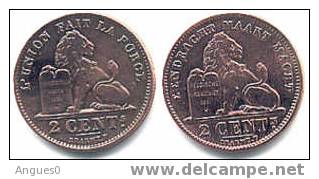Lot 2 Centimes 1905 (roi Des Belges & Koning DerBelgen) - 2 Cents