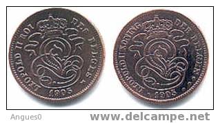 Lot 2 Centimes 1905 (roi Des Belges & Koning DerBelgen) - 2 Cents