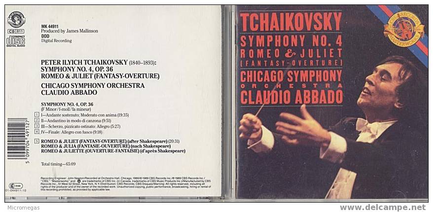 Tchaikovski : Symphonie N°4. Romeo Et Juliette. Chicago Symphony Orchestra, Dir. Claudio Abbado. - Klassik