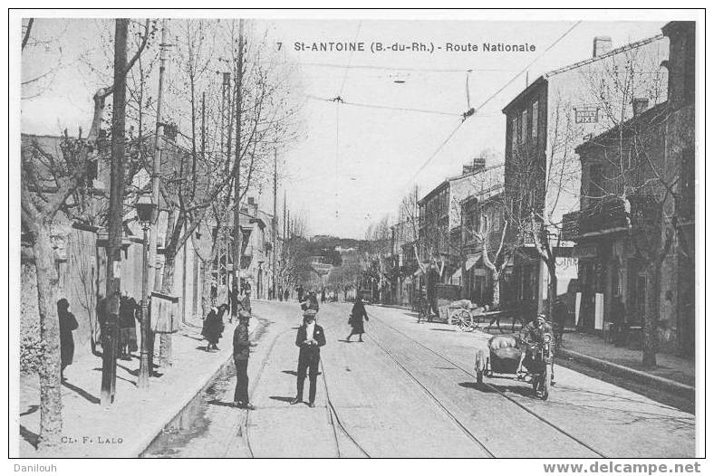 13 // MARSEILLE / ST ANTOINE / Route Nationale / N° 7 / ANIMEE / F Lalo édit / - Quartiers Nord, Le Merlan, Saint Antoine