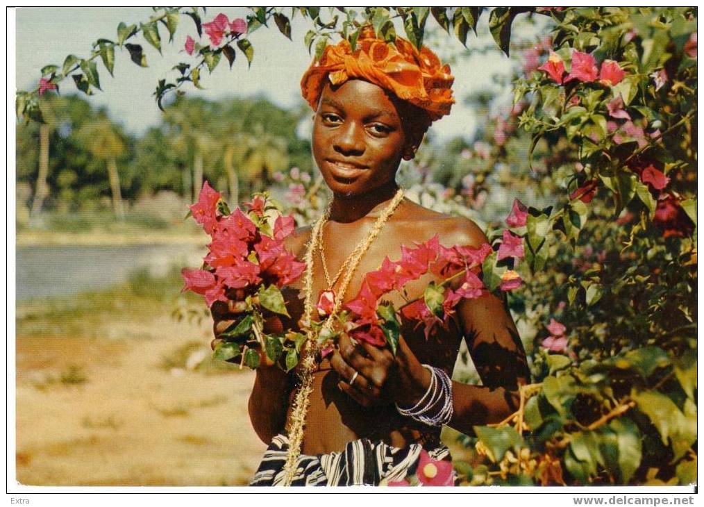 Carte Imprimé Avec Publicité Des Laboratoires LA BIOMARINE PLASMARINE. DU POLE NORD AU POLE SUD.SIERRA LEONE JEUNE FILLE - Sierra Leone