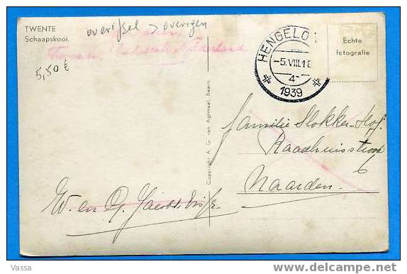 TWENTE. Schaapskool. Mailed From HENGENON..in 1918. Real Photo .rare.( Moutons) - Otros & Sin Clasificación