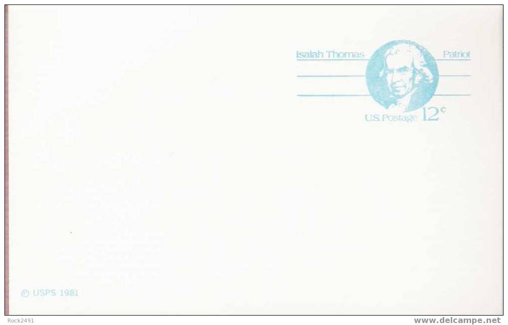 US Scott UX89, 12-cent Post Card, Isaiah Thomas, Mint - 1981-00