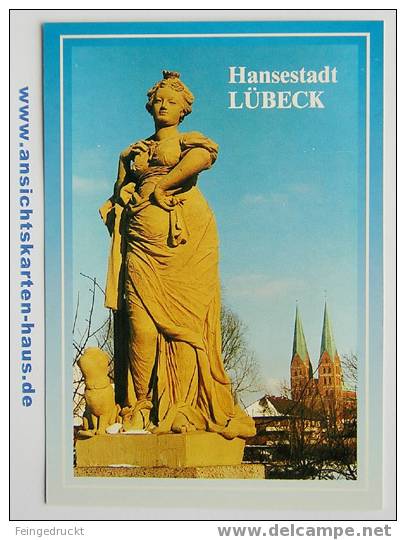 D 3862 - Hansestadt Lübeck. Figur Auf Puppenbrücke - CAk Vor 1993 - Luebeck