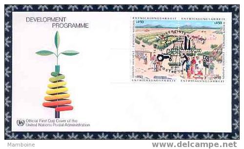 Onu Vienne 4 Timbres Pour Le Developpement - FDC