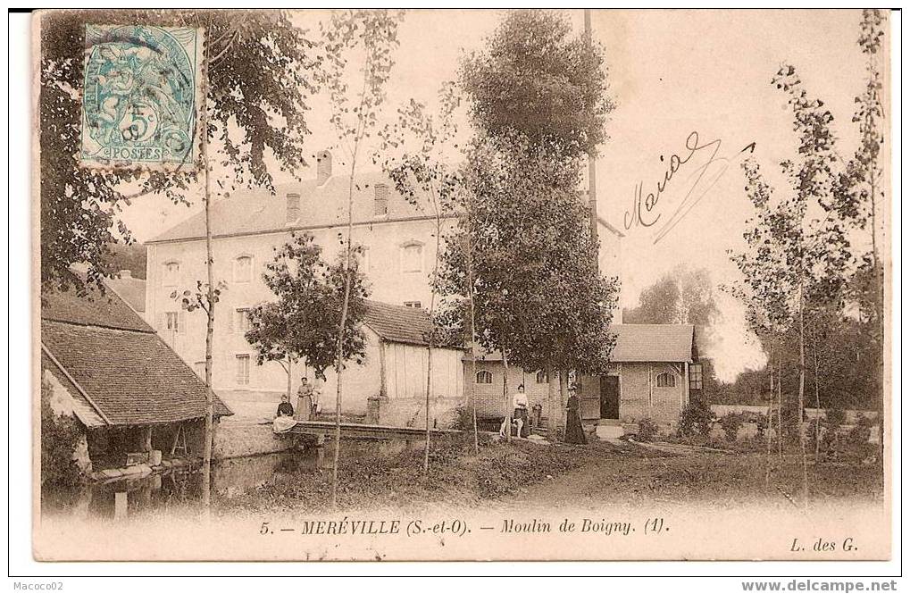 MEREVILLE Dpt91 Moulin De Boigny CARTE ANIMEE LAVOIR - Mereville