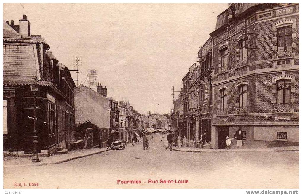59 FOURMIES Rue St Louis, Animée, Imprimerie, Ed Desse, 1945 - Fourmies
