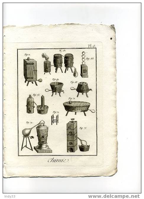 - CHIMIE  PL6 . EAU FORTE DU XVIIIe S. - Autres & Non Classés