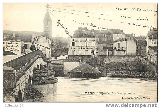 16 - CHARENTE - MANSLE - VUE Du PONT - HOTEL De La BOULE D'OR - GENDARMERIE - Edit. COMBAUD - Mansle