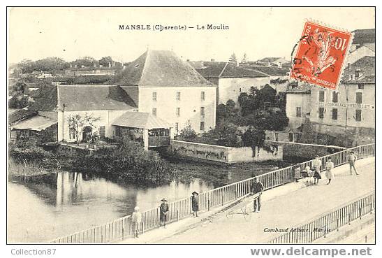 16 - CHARENTE - MANSLE - SUPERBE PLAN Du MOULIN - HOTEL Du COMMERCE TRIOULET - Edit. COMBAUD - Mansle