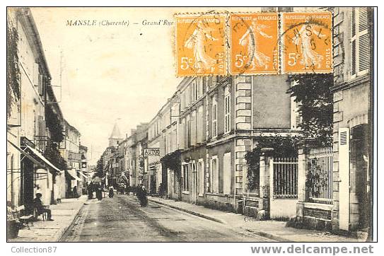 16 - CHARENTE - MANSLE - GRANDE RUE ANIMEE - BELLE CARTE - Edit. COMBAUD - Mansle