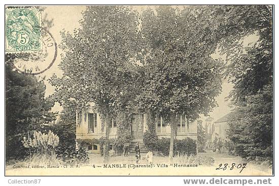 16 - CHARENTE - MANSLE - SUPERBE PLAN De La VILLA HERMANCE ANIMEE - Edit. COMBAUD 4 - Mansle