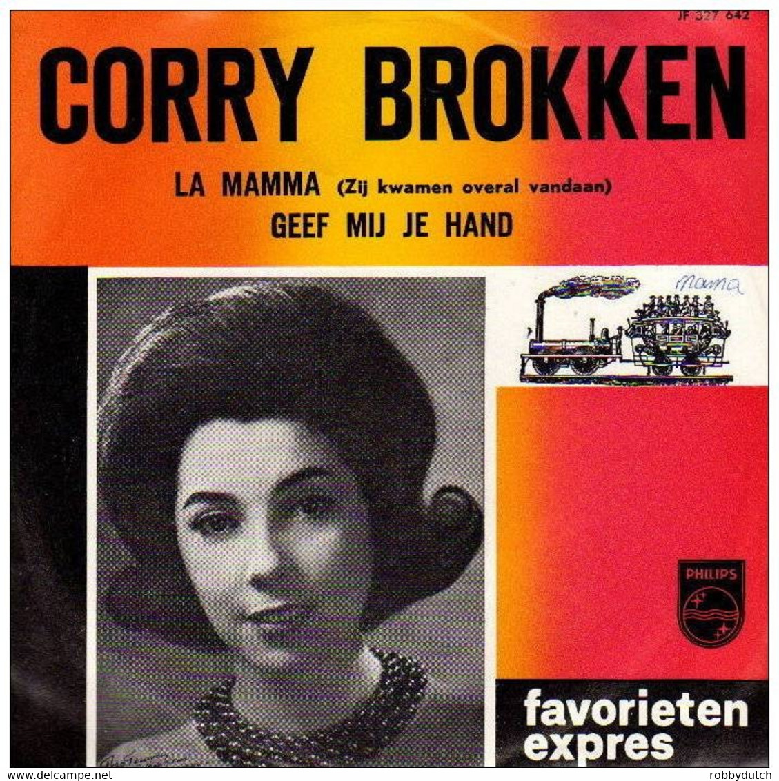 * 7" * CORRY BROKKEN - LA MAMA / GEEF MIJ JE HAND (1964 Favorieten Expres Blue Labels Ex-!!!) - Andere - Nederlandstalig