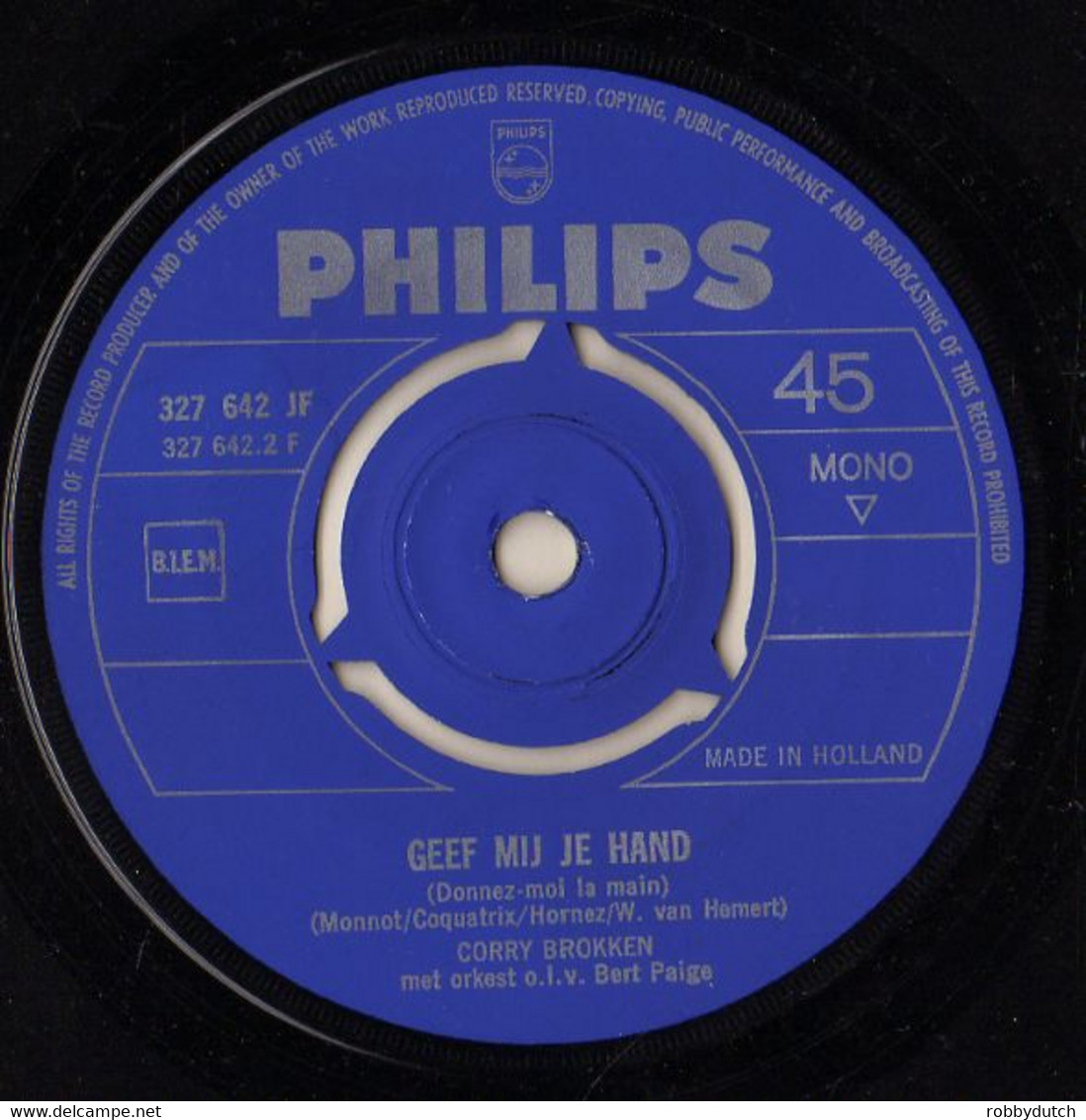 * 7" * CORRY BROKKEN - LA MAMA / GEEF MIJ JE HAND (1964 Favorieten Expres Blue Labels Ex-!!!) - Otros - Canción Neerlandesa