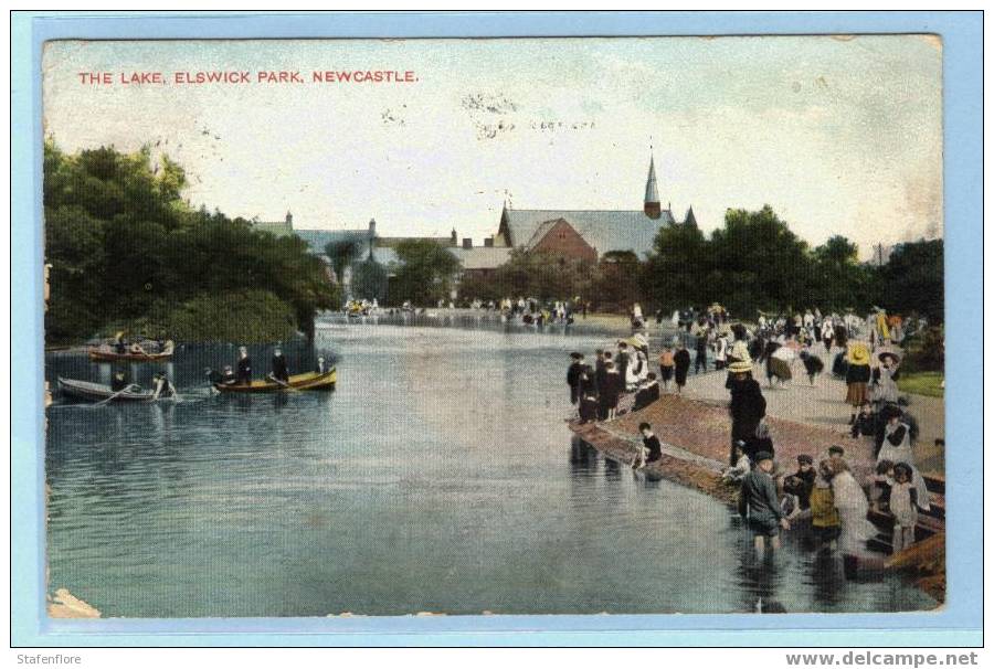 NEWCASTLE  BOOT BOTEN  THE LAKE ELSWICK PARK  IT WAS SEND TO BELGIUM IN 1920  VERY NICE VIEUW - Newcastle-upon-Tyne