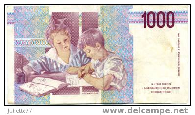 Billets - ITALIE, 1000 Lires M. MONTESSORI NA 219124M, Circulé, Très Bon état Général. - 1000 Lire