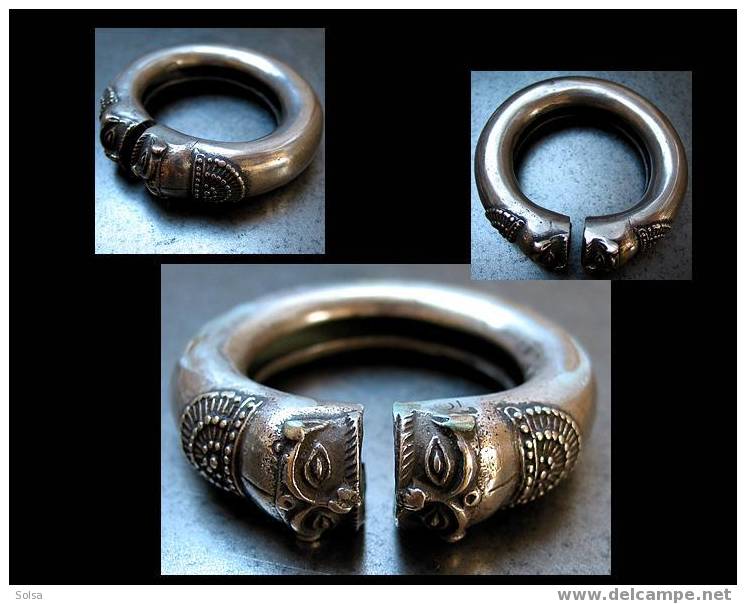 Beau Bracelet Ancien Inde Du Sud Argent / Great Old Indian Bracelet Silver - Ethnics