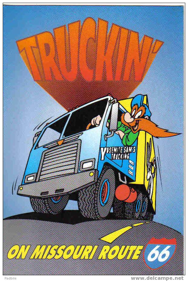 Carte Postale De Looney Tunes - Truckin´ On Missouri Route 66 - Disneyland