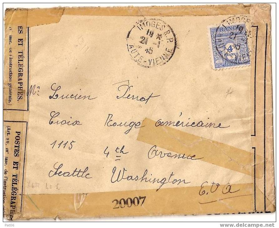 HTE VIENNE (87) LIMOGES     2° EMISSION PROVISOIRE LIBERATION - 1944-45 Triumphbogen
