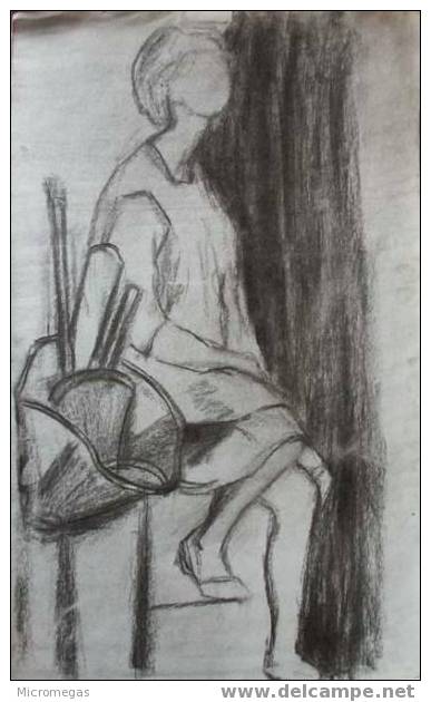 Femme Assise - Dessins