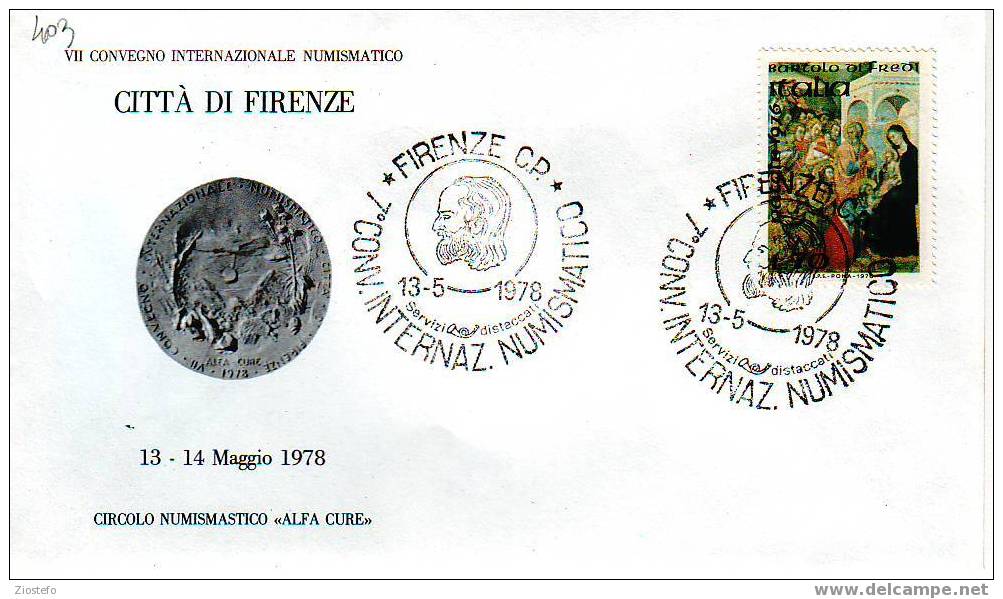 C403 Marcofilia Marcophilie Convegno Internazionale Numismatico Firenze 1978 - Monete