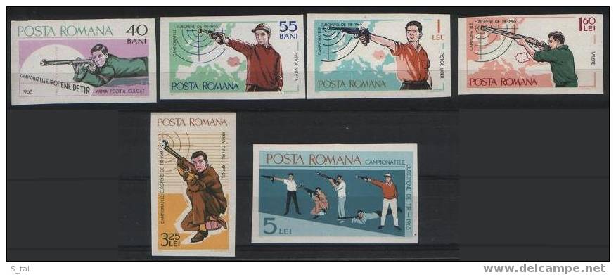 ROMANIA Shooting Set 6 Stamps Imperf.  MNH - Altri & Non Classificati