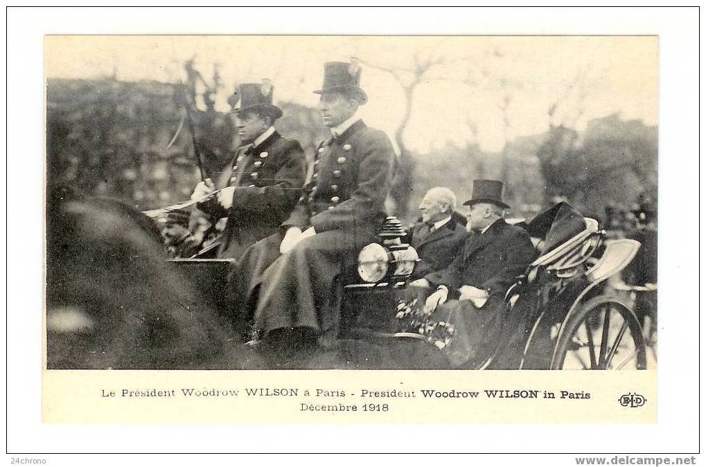 Paris: Le Président Woodrow Wilson Et Poincaré, Décembre 1918, Calèche (07-92) - Events
