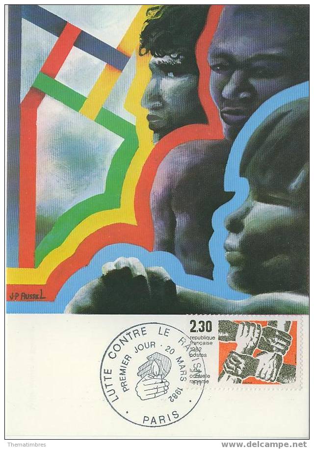 CM0725 Lutte Contre Le Racisme 2204 France 1982 FDC Premier Jour Maximum - Autres & Non Classés