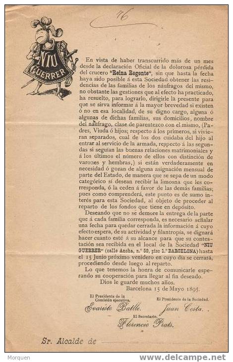 Circular Impresos BARCELONA 1895 A Lloret (Gerona) - Storia Postale