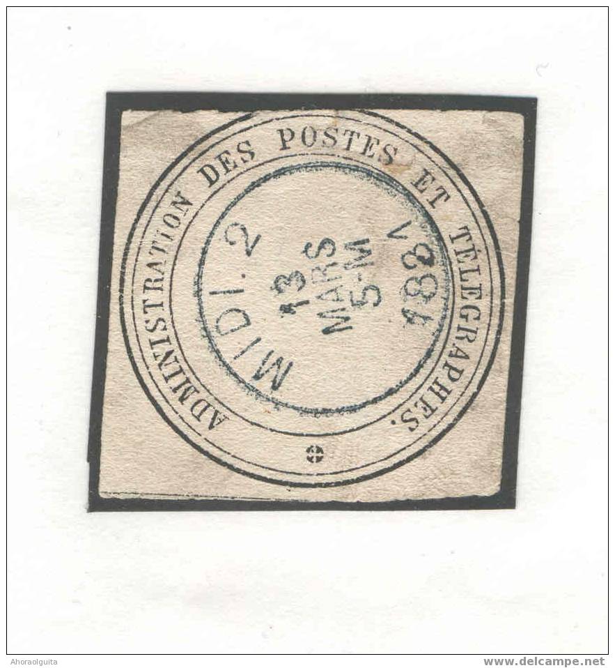 Etiquette De Fermeture De La Poste Belge Cachet AMBULANT MIDI 2 1881 - RARE  --  4/903 - Ambulante Stempels