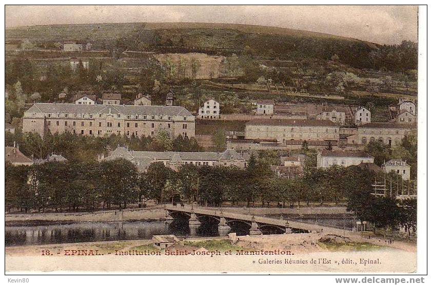 88 EPINAL Institution Saint Joseph Et Manutention Cpa Couleur - Epinal