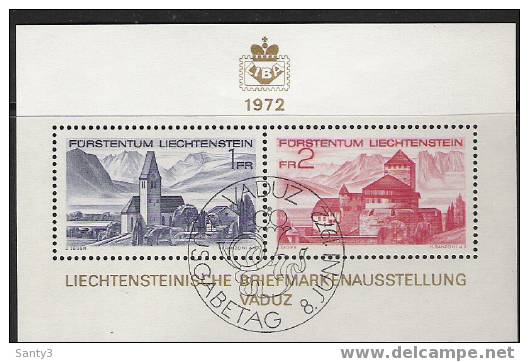 Liechtenstein Mi Blok 9 Jaar 1972 Gestempeld, Originele Gom - Blokken