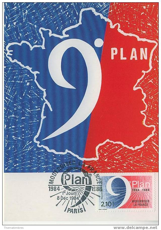 CM0859 9E Plan Moderniser La France 2346 France 1984 Carte Maximum - Other & Unclassified