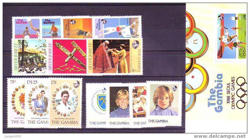 Nr 339/341, 424/426, 445/448, 706/709, BL38 **, Michel = 24 € (X10663) - Gambie (1965-...)