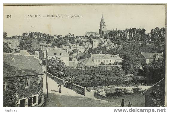 251 LANNION : Brélévenez, Vue Générale - TOP CPA - Inconnue Dans Delcampe - Cachet De La Poste 1923 - Lannion