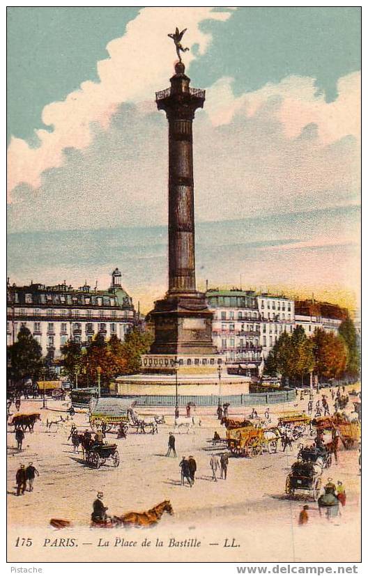 Paris - Place De La Bastille - Vers 1910 - Très Animée - Jamais Utilisée - Other Monuments