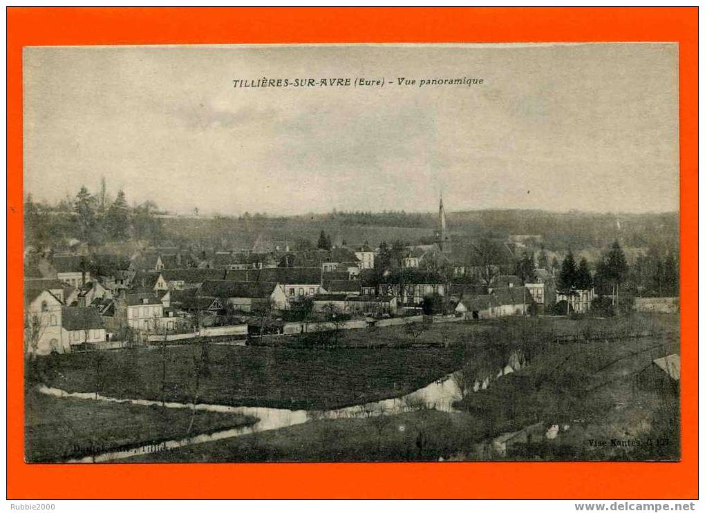 TILLIERES SUR AVRE VUE PANORAMIQUE CARTE EN BON ETAT - Tillières-sur-Avre