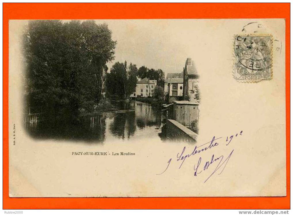 PACY SUR EURE LES MOULINS 1902 CARTE PRECURSEUR EN BON ETAT - Pacy-sur-Eure