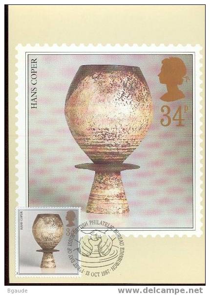 GRANDE BRETAGNE  CARTE MAXIMUM NUM.YVERT 1287 POTERIE - Cartes PHQ