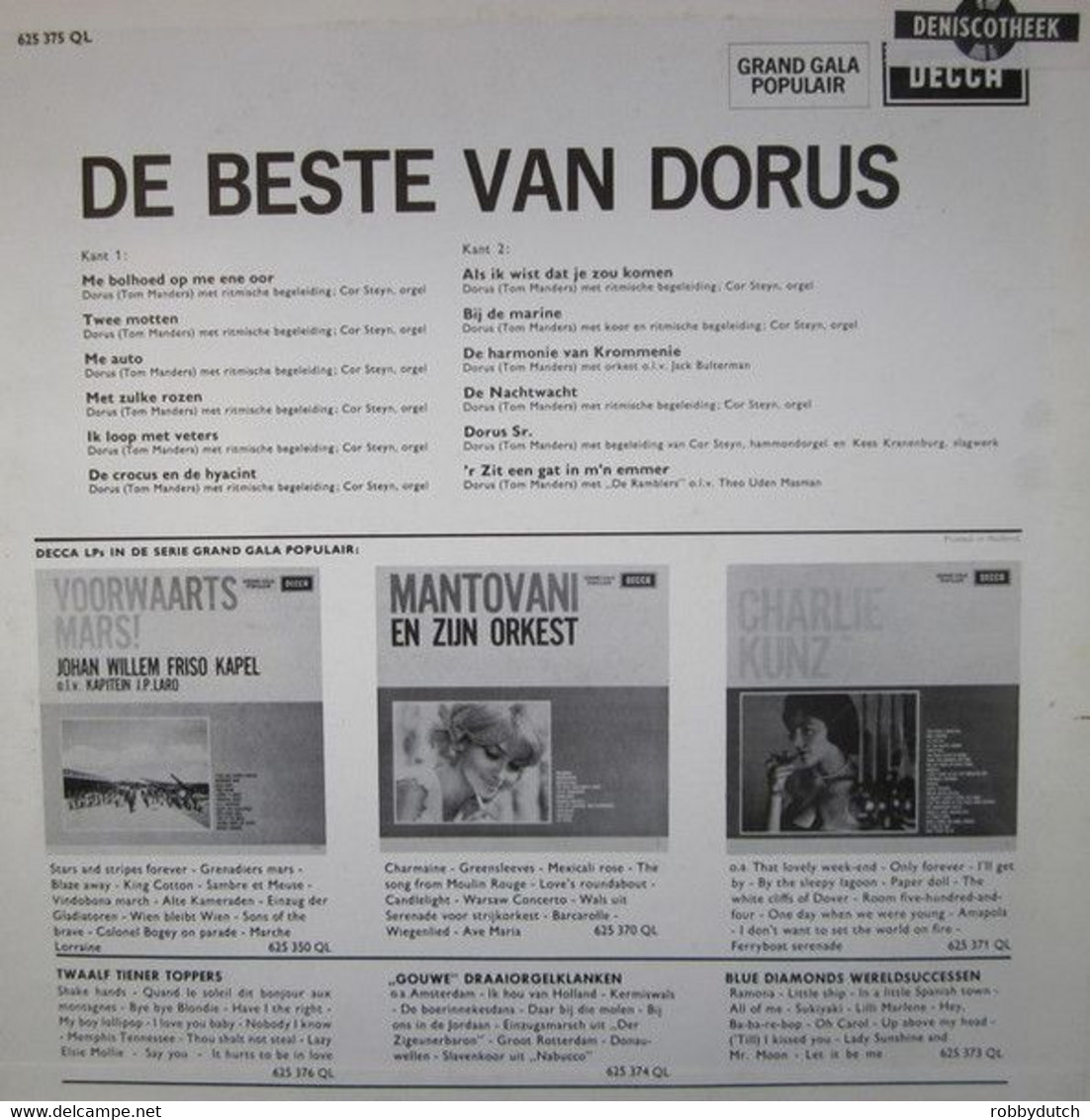 * LP * DE BESTE VAN DORUS (Holland 1968) - Comiques, Cabaret