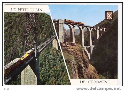 Le Petit Train De CERDAGNE( Pyrénées-Orientales ) Et Viaduc; Cachet De FORMIGUERES; B/TB - Kunstwerken