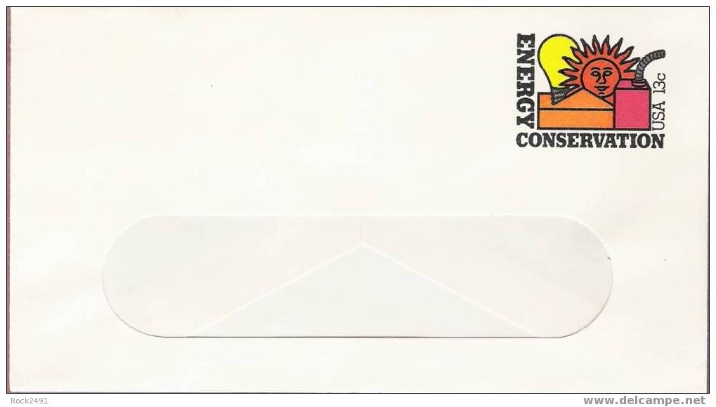 US Scott U584, 13-cent Small Window Envelope, Energy Conservation, Mint - 1961-80