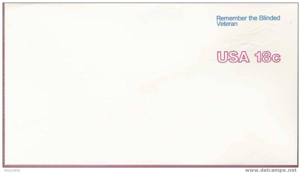 US Scott U600, 18-cent Large Envelope, Remember The Blinded Veteran, Mint - 1981-00